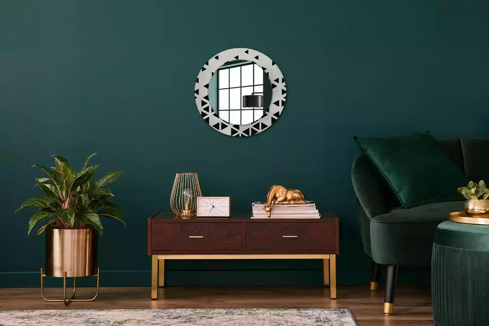 Bedrukte ronde spiegel Geometrische abstractie