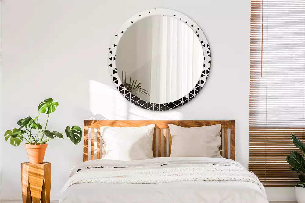 Bedrukte ronde spiegel Geometrische abstractie