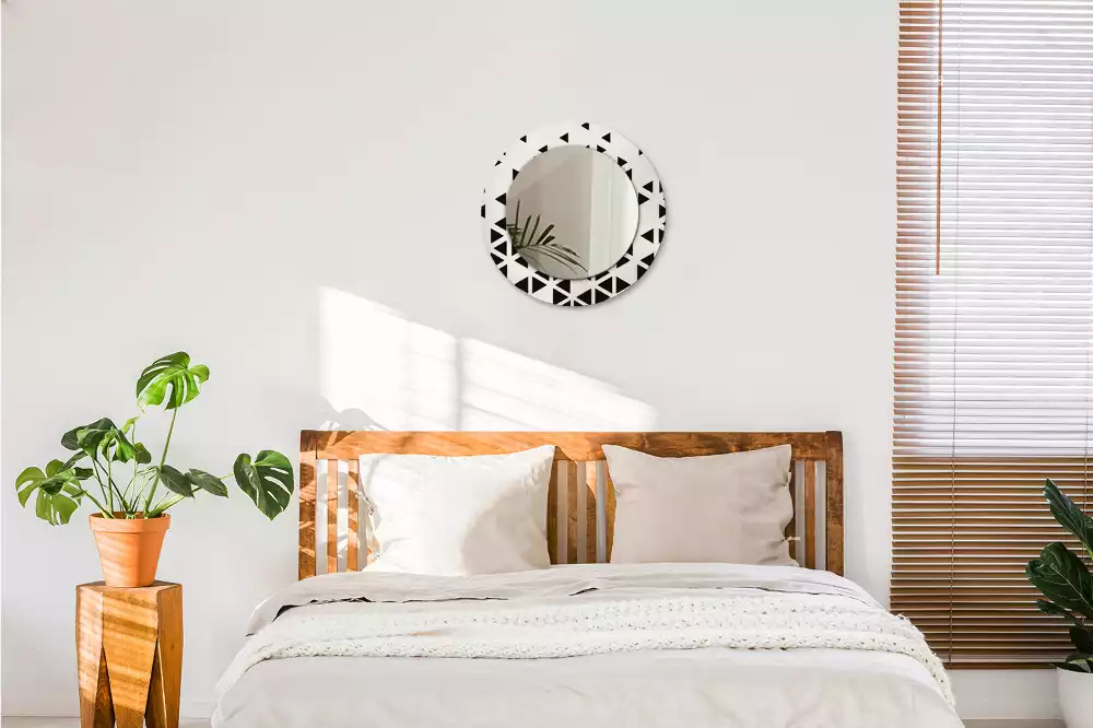 Bedrukte ronde spiegel Geometrische abstractie