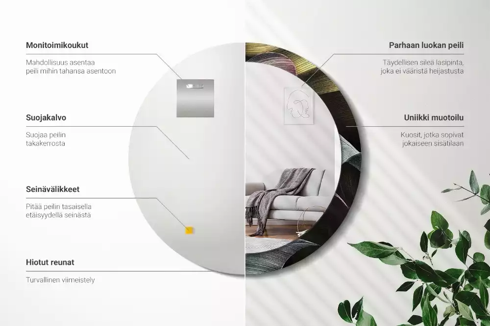 Bedrukte ronde spiegel Donkere tropische bladeren