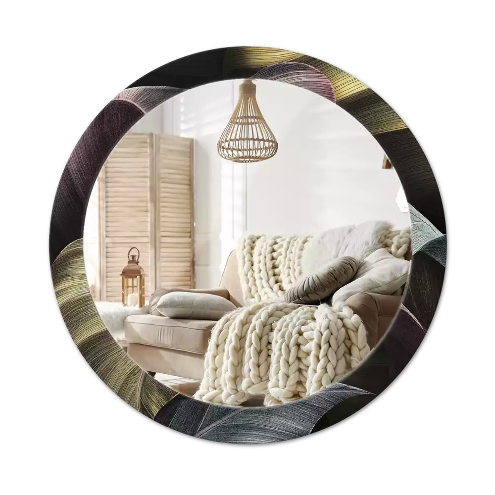 Bedrukte ronde spiegel Donkere tropische bladeren