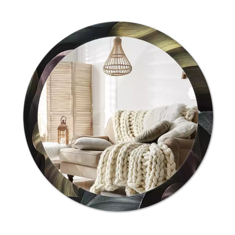 Bedrukte ronde spiegel Donkere tropische bladeren