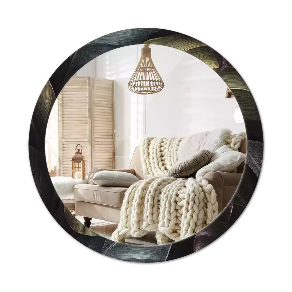 Bedrukte ronde spiegel Donkere tropische bladeren