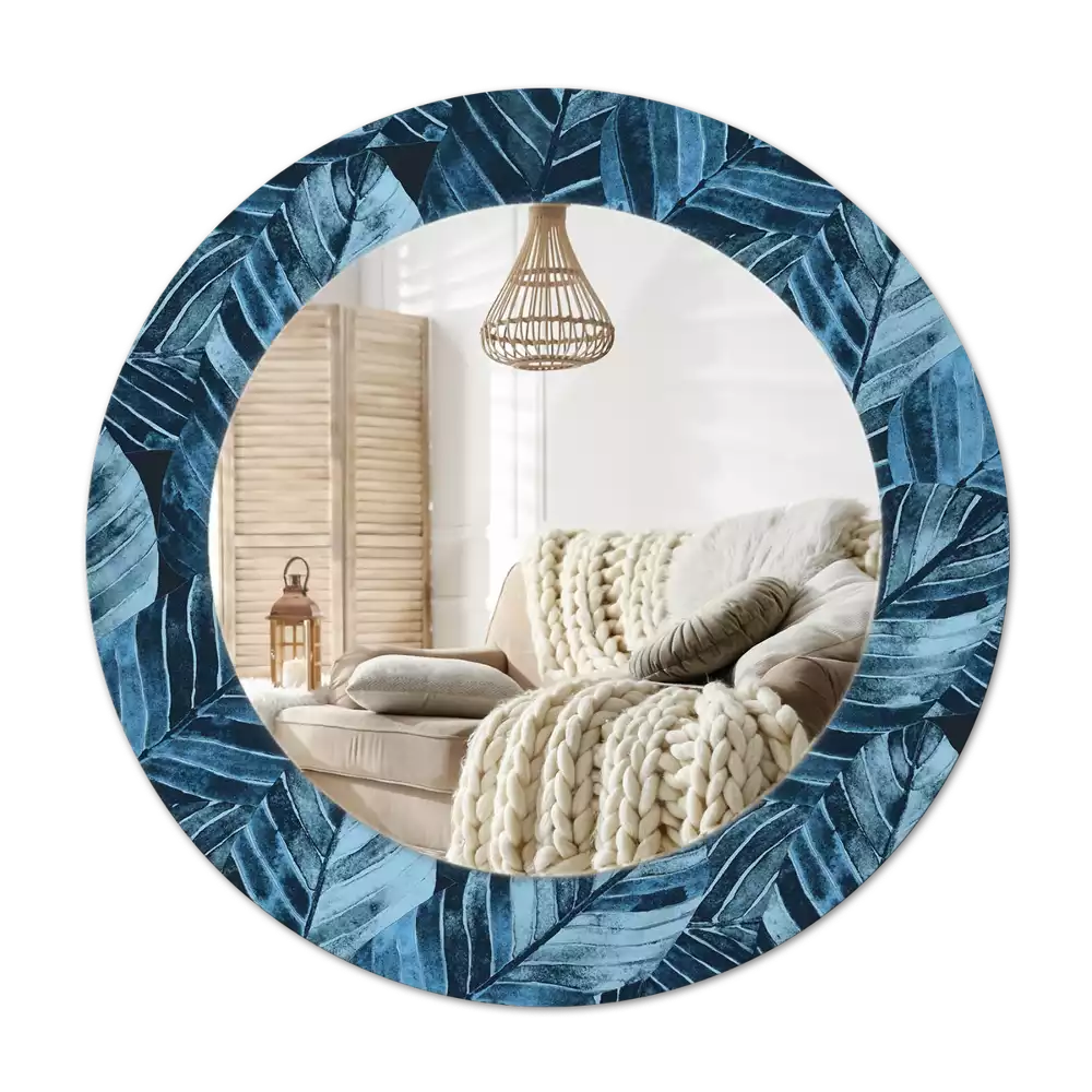 Ronde spiegel met decoratie Jungle bladeren