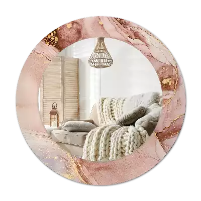 Ronde spiegel met decoratie Abstracte vloeistof