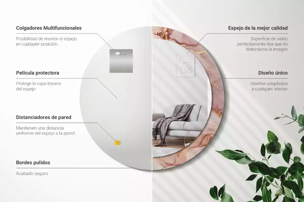 Ronde spiegel met decoratie Abstracte vloeistof