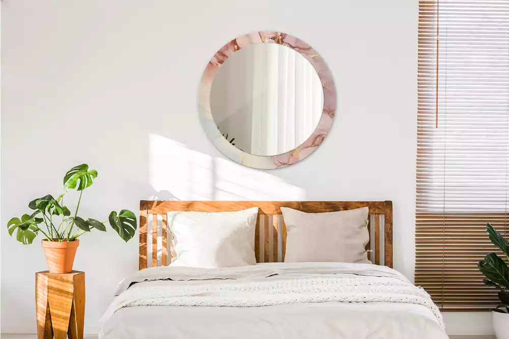 Ronde spiegel met decoratie Abstracte vloeistof