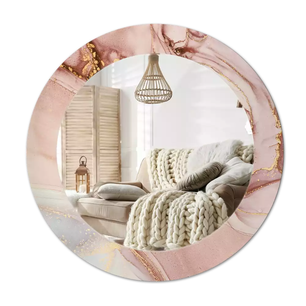 Ronde spiegel met decoratie Abstracte vloeistof