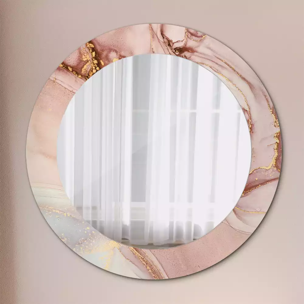 Ronde spiegel met decoratie Abstracte vloeistof