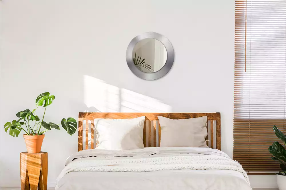 Bedrukte ronde spiegel Imitatiemetaal