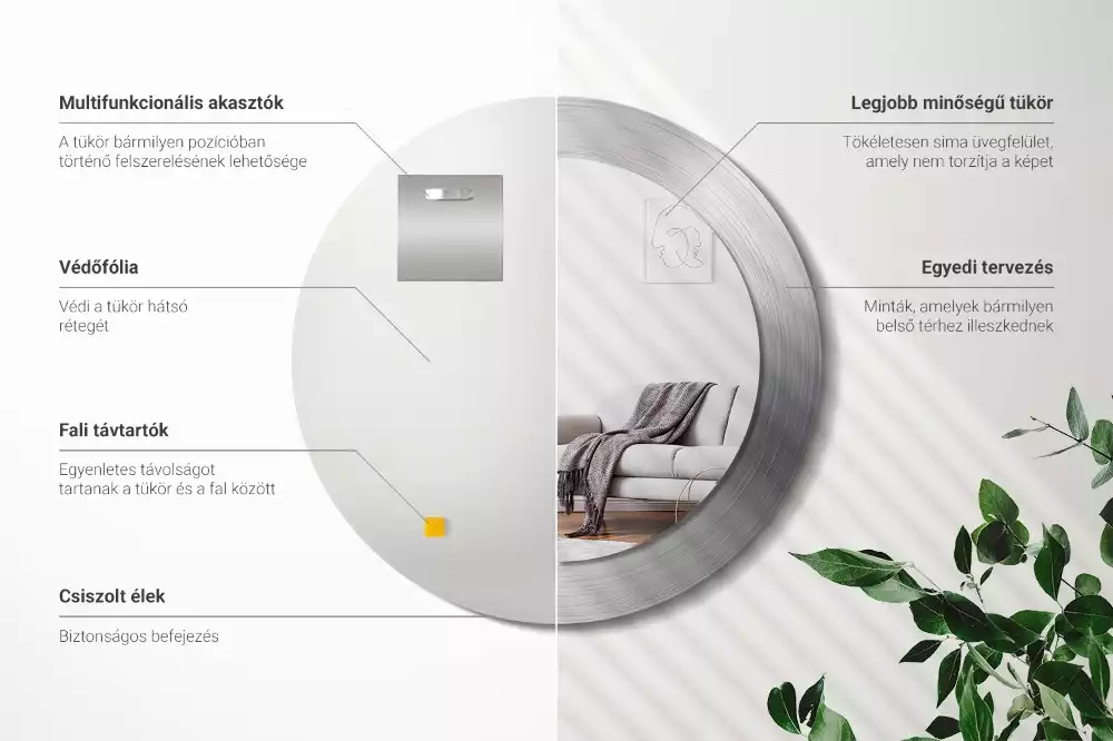 Bedrukte ronde spiegel Imitatiemetaal