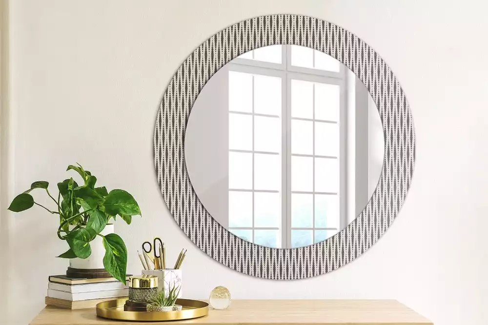Ronde spiegel met decoratie Geometrisch stippenpatroon