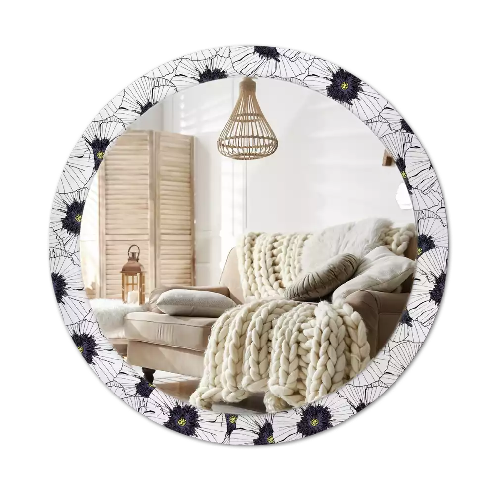 Bedrukte ronde spiegel Bloemstuk