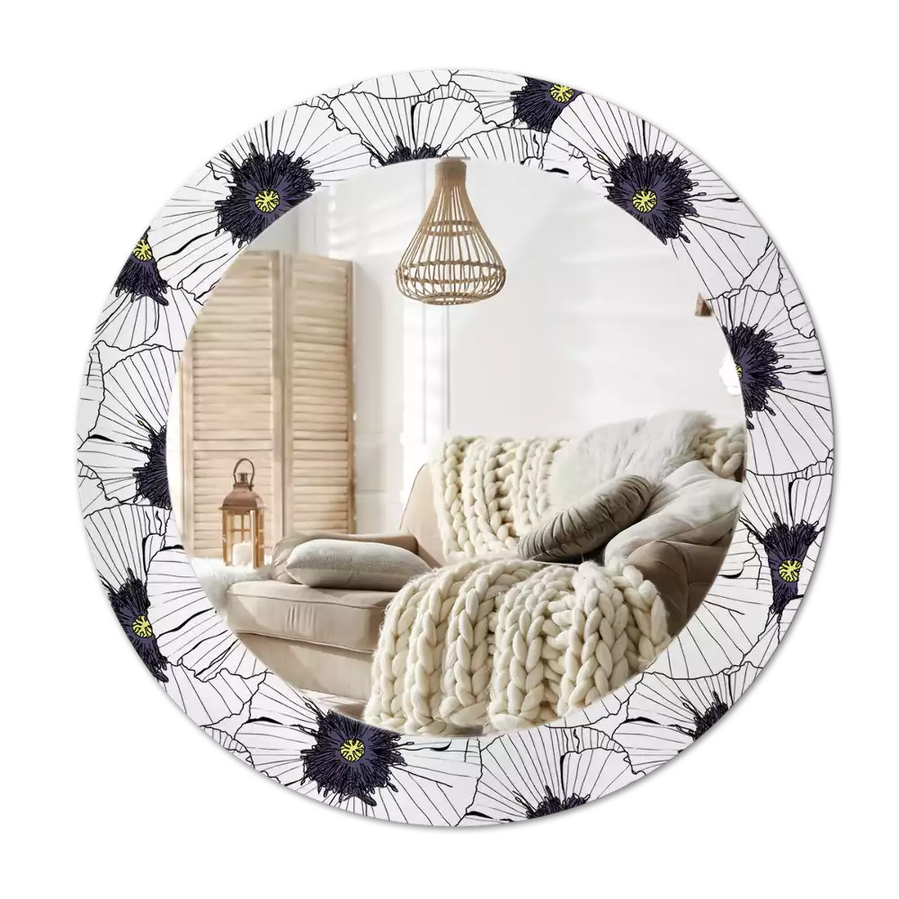 Bedrukte ronde spiegel Bloemstuk