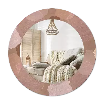 Ronde spiegel met bedrukte lijst Rozen compositie