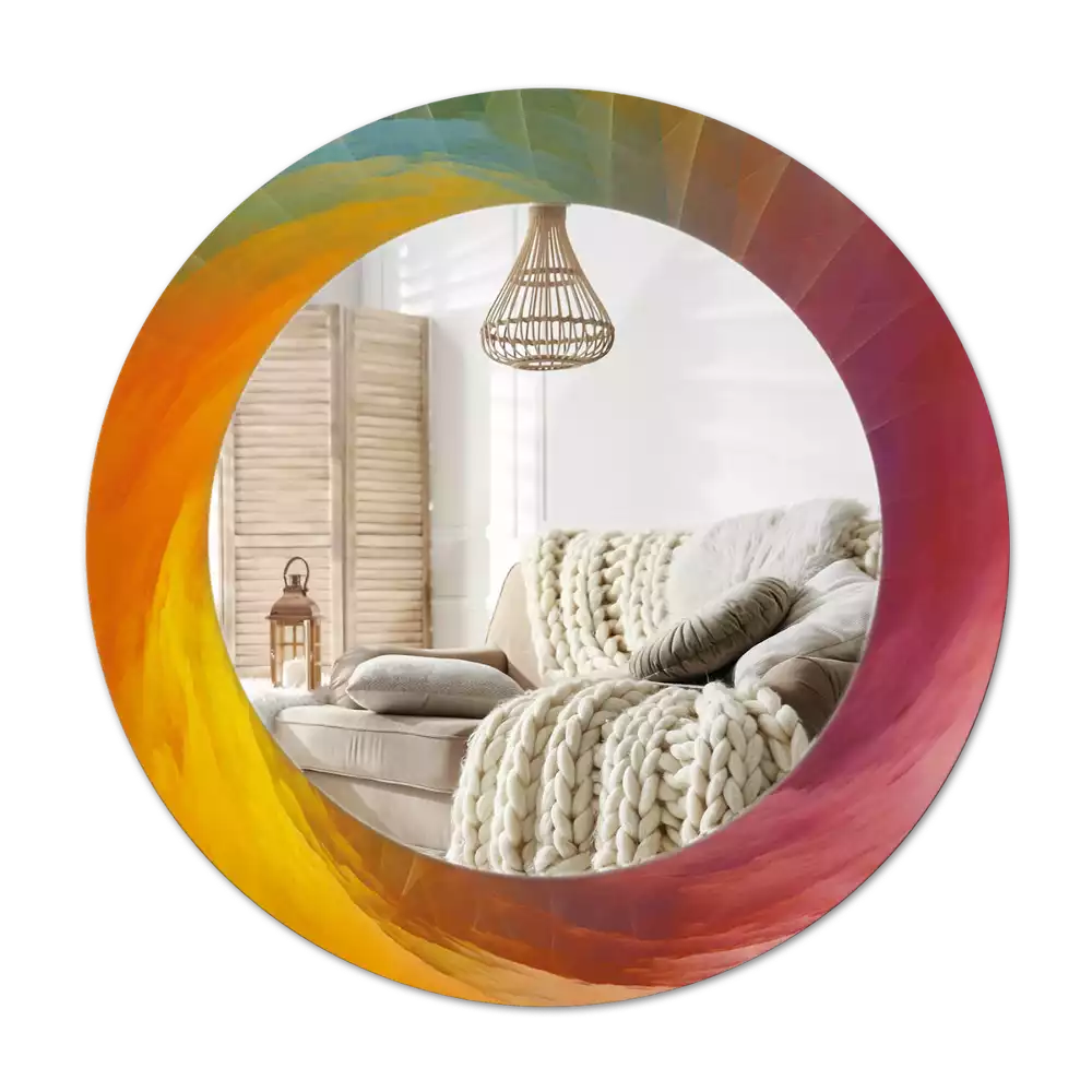 Ronde spiegel met decoratie Kleurenpalet