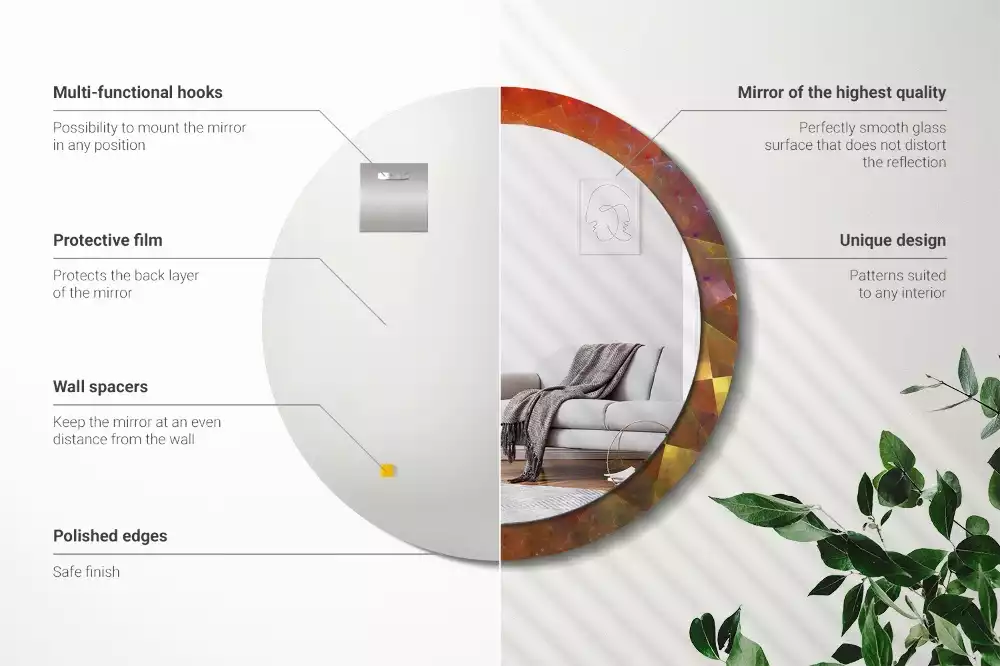 Bedrukte ronde spiegel Spiraalabstractie