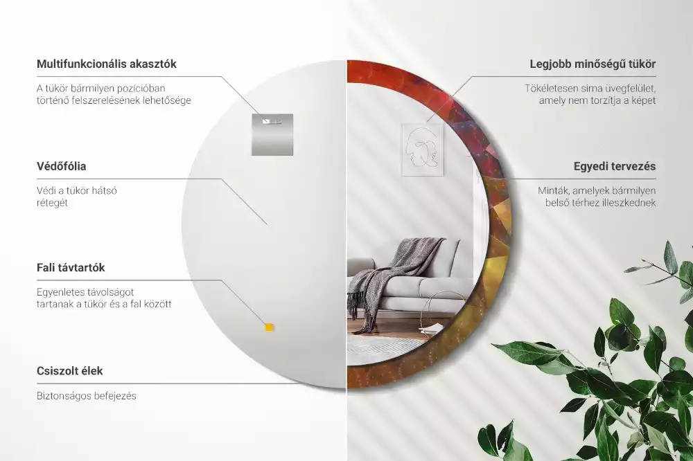 Bedrukte ronde spiegel Spiraalabstractie