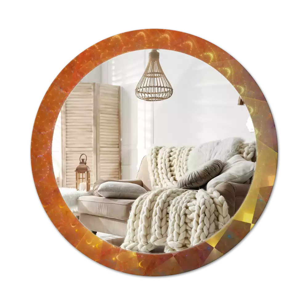 Bedrukte ronde spiegel Spiraalabstractie