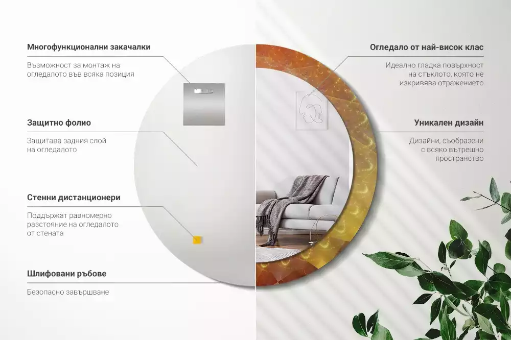 Bedrukte ronde spiegel Spiraalabstractie