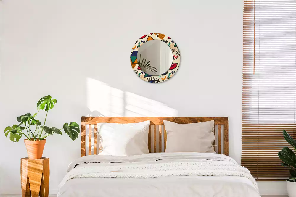 Ronde spiegel met decoratie Pop-artstijl