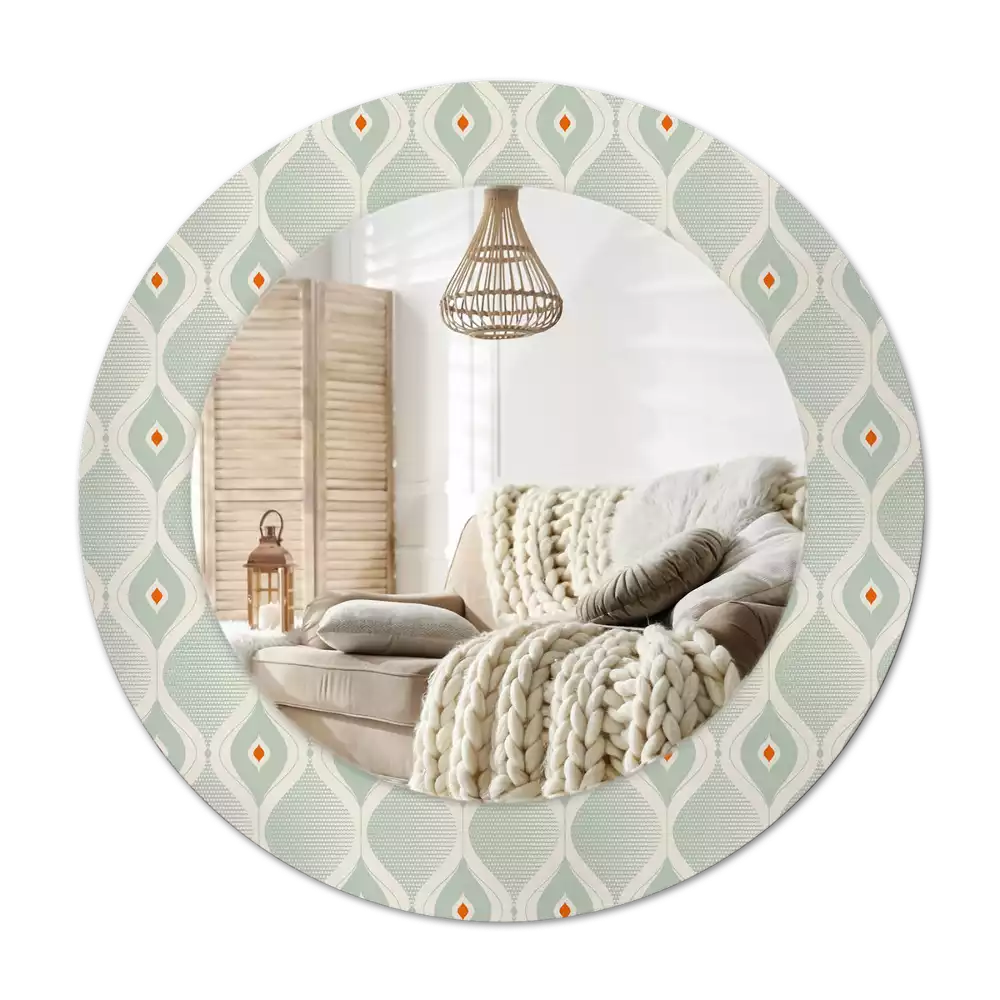 Ronde spiegel met decoratie Klassiek vintage patroon