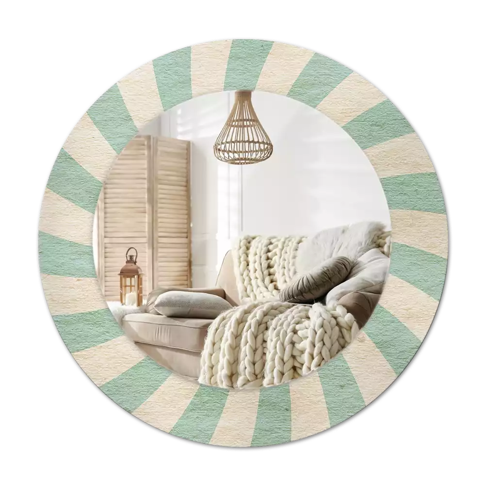 Bedrukte ronde spiegel Retro pastelpatroon