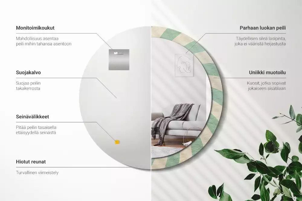 Bedrukte ronde spiegel Retro pastelpatroon