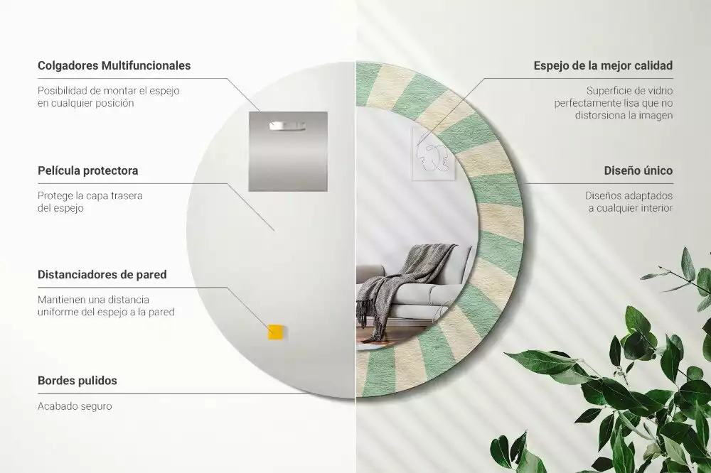 Bedrukte ronde spiegel Retro pastelpatroon