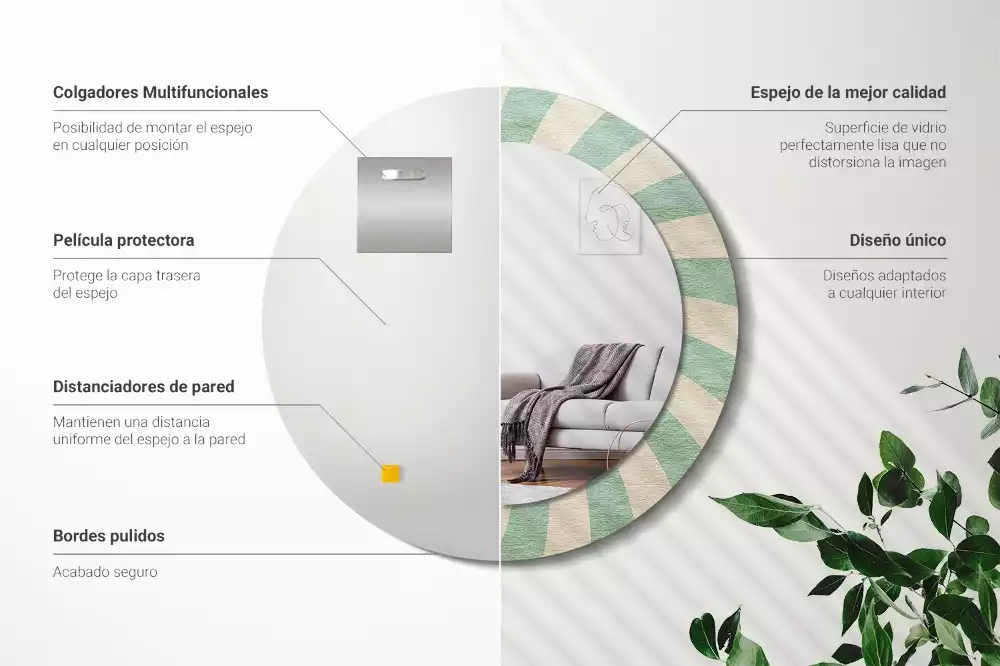 Bedrukte ronde spiegel Retro pastelpatroon