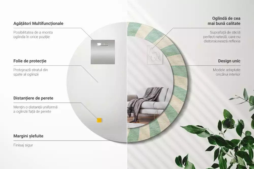 Bedrukte ronde spiegel Retro pastelpatroon