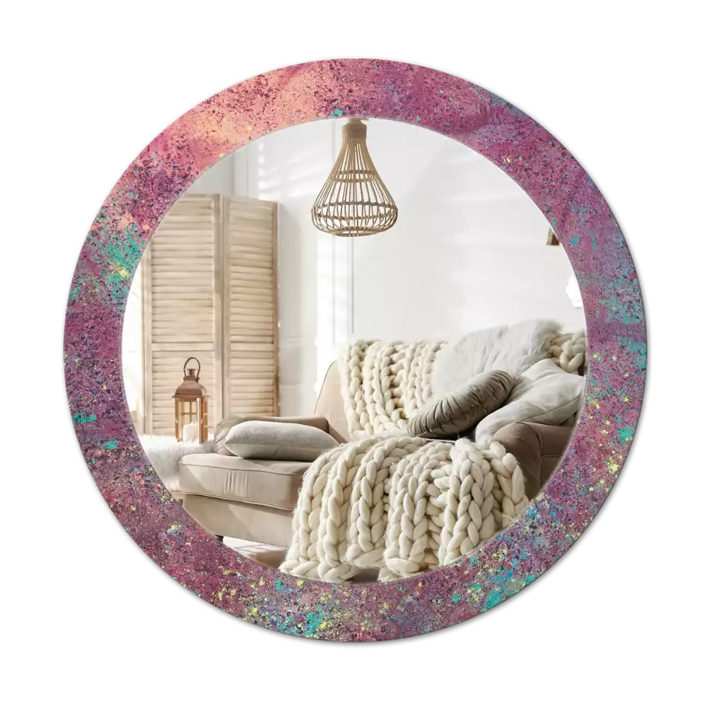 Bedrukte ronde spiegel Festival van kleuren