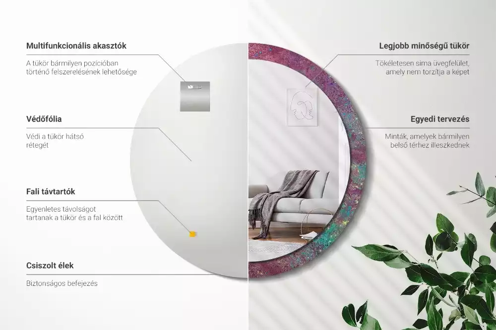 Bedrukte ronde spiegel Festival van kleuren