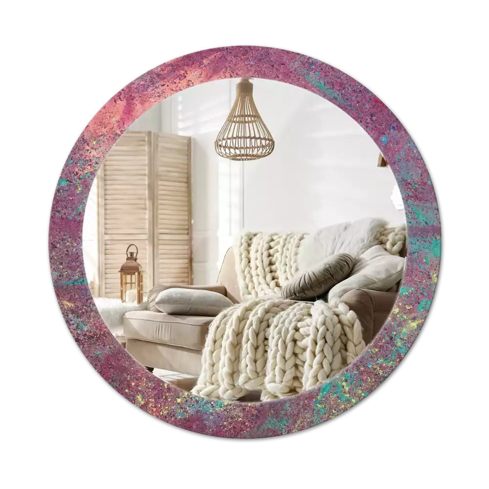 Bedrukte ronde spiegel Festival van kleuren