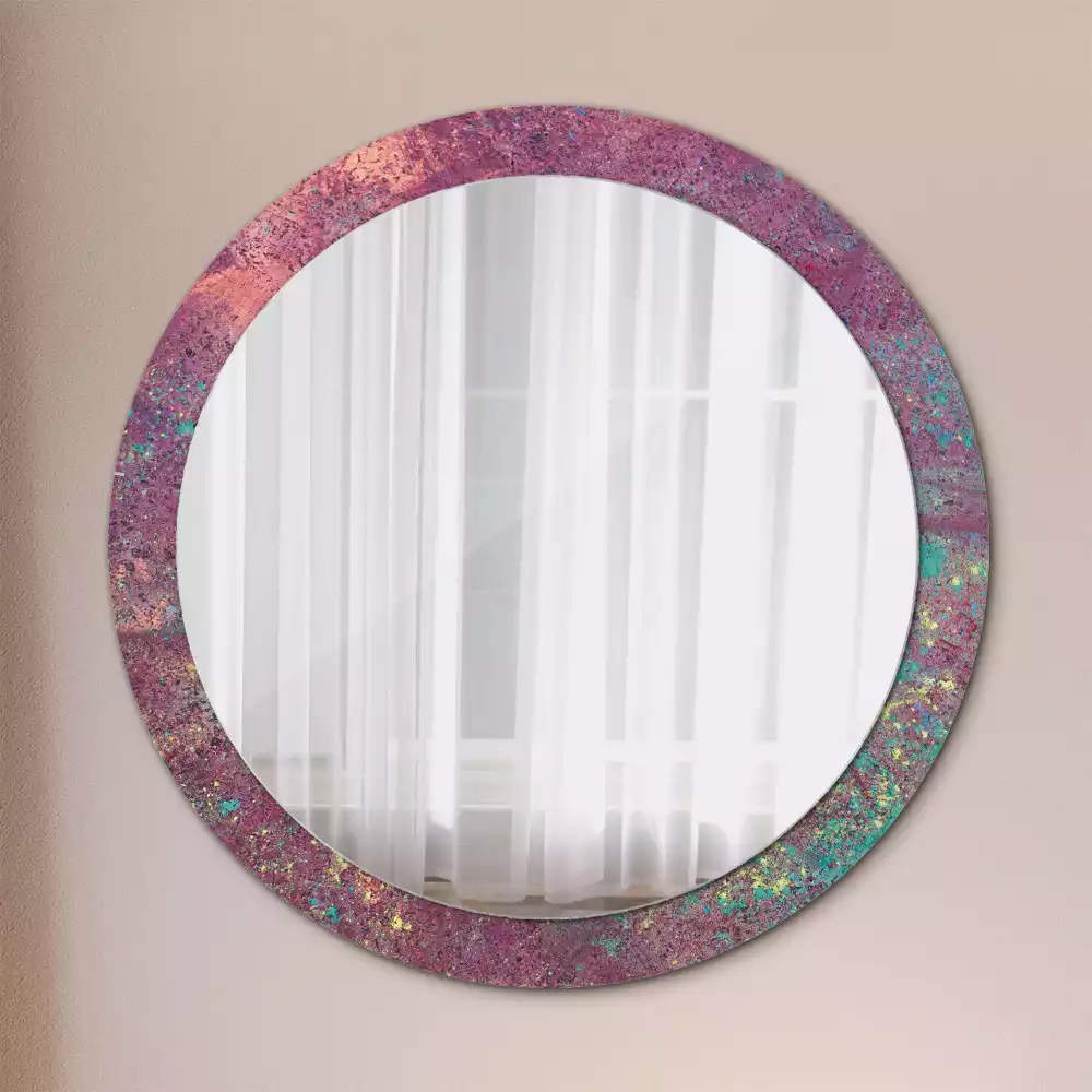 Bedrukte ronde spiegel Festival van kleuren