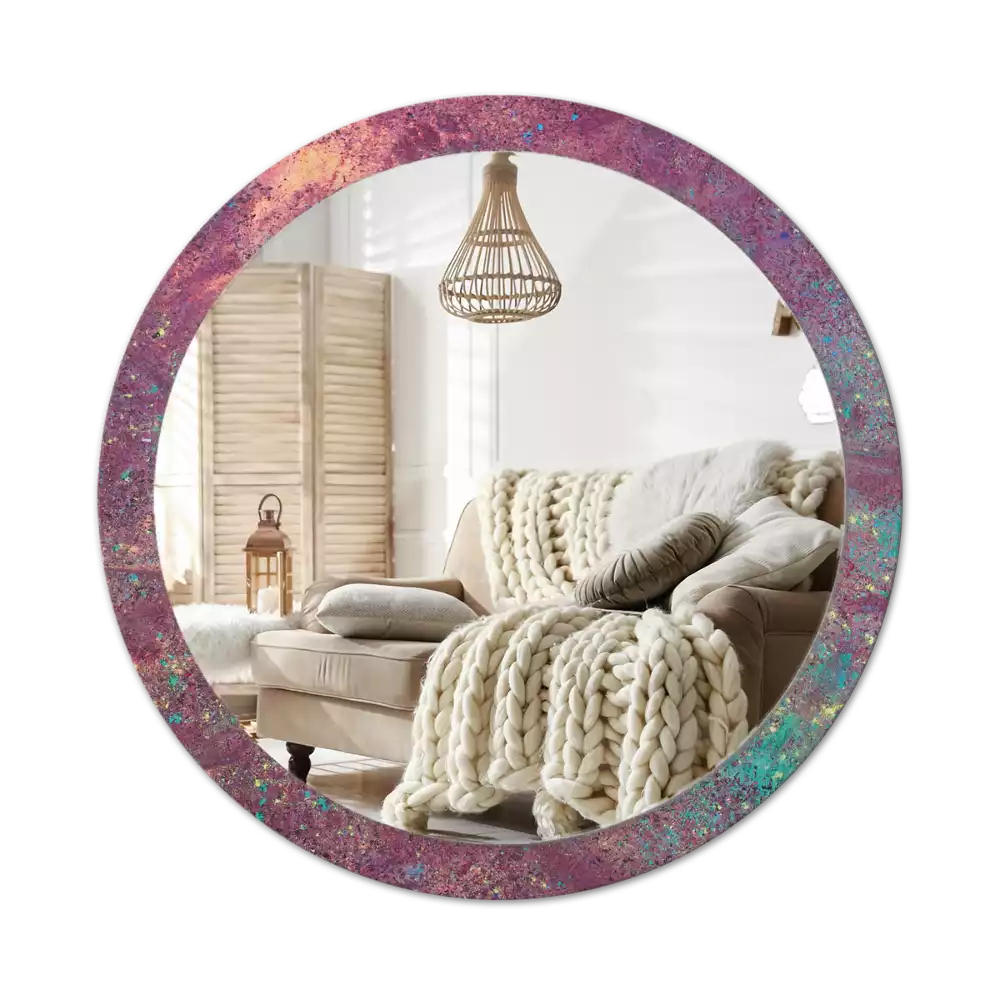 Bedrukte ronde spiegel Festival van kleuren