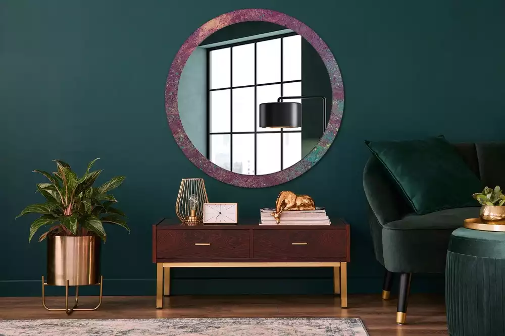 Bedrukte ronde spiegel Festival van kleuren