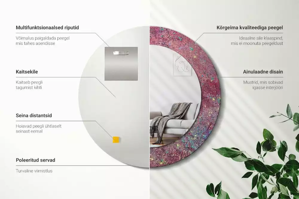 Bedrukte ronde spiegel Festival van kleuren