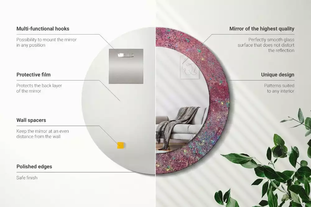 Bedrukte ronde spiegel Festival van kleuren