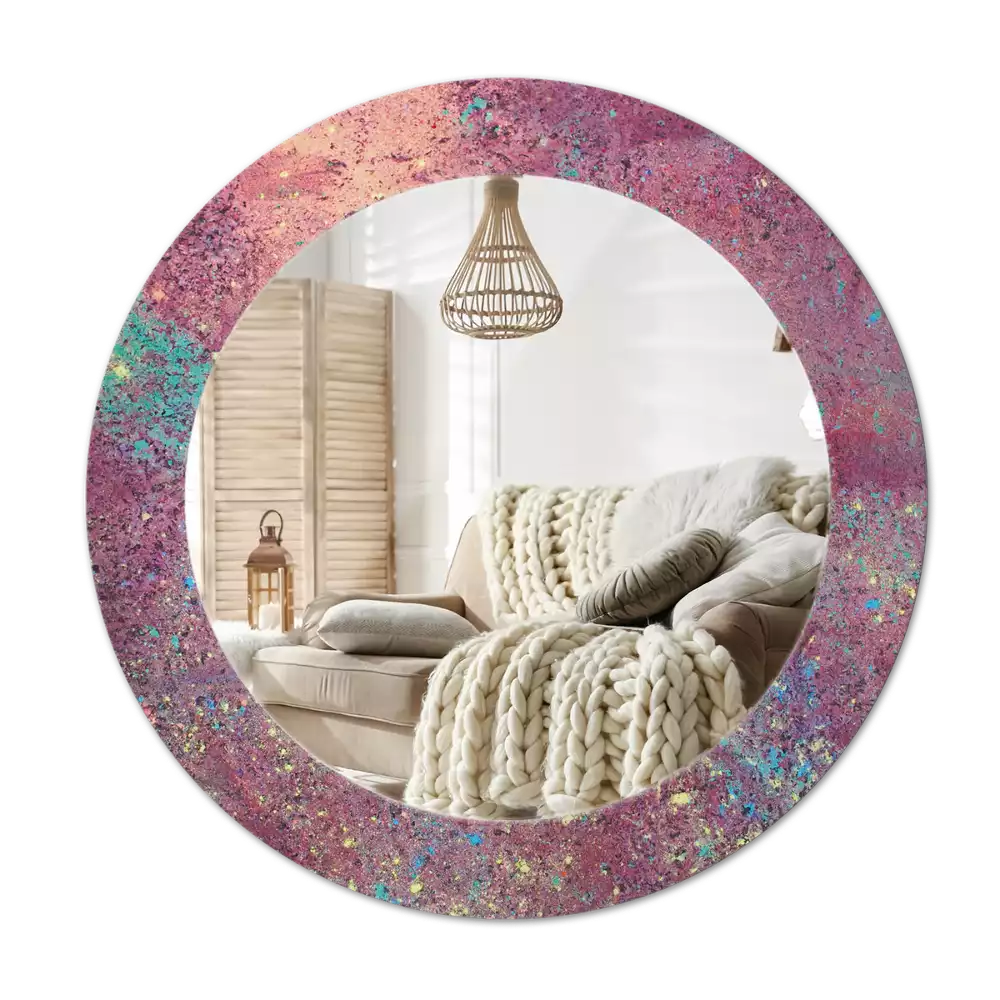 Bedrukte ronde spiegel Festival van kleuren