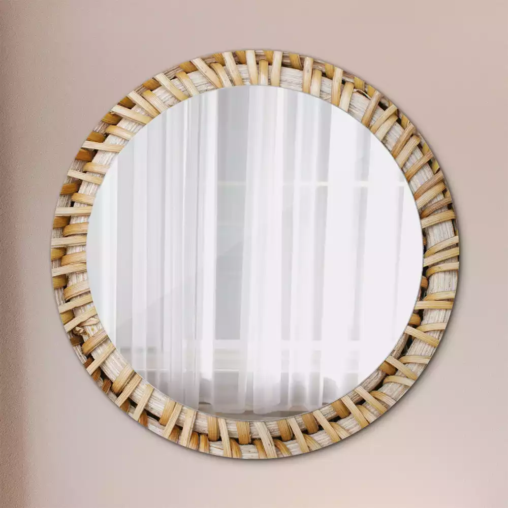 Bedrukte ronde spiegel Vlecht
