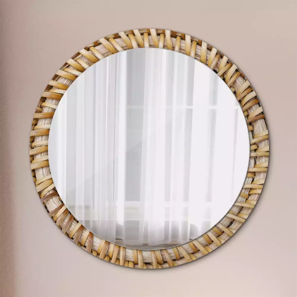 Bedrukte ronde spiegel Vlecht