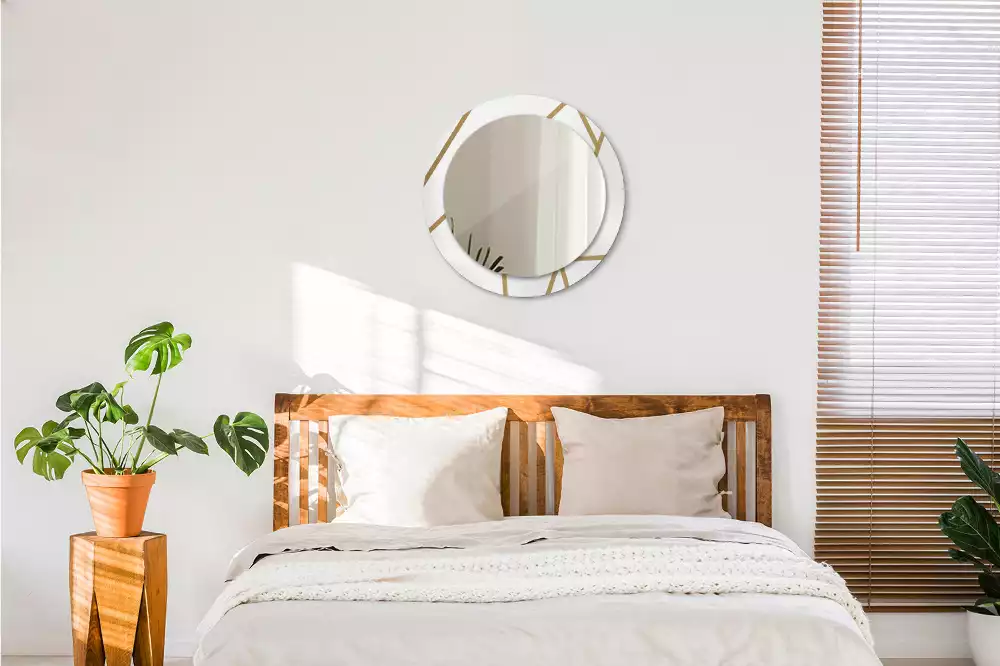 Bedrukte ronde spiegel Lineaire compositie