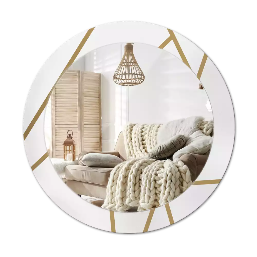 Bedrukte ronde spiegel Lineaire compositie