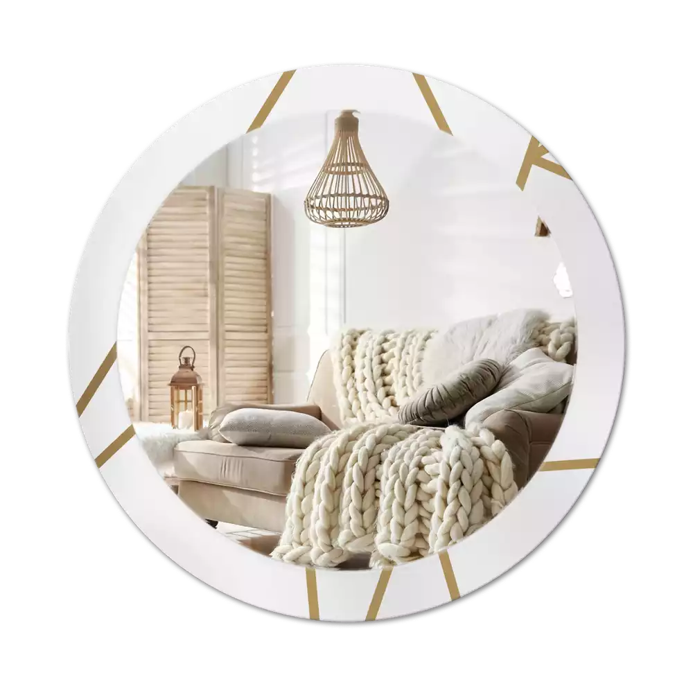 Bedrukte ronde spiegel Lineaire compositie