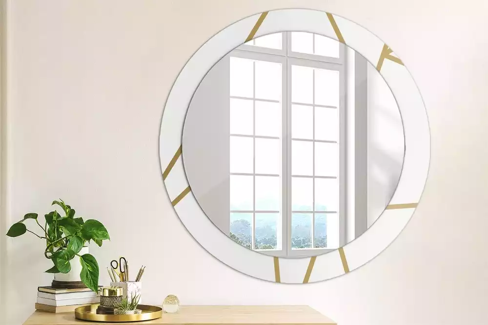 Bedrukte ronde spiegel Lineaire compositie