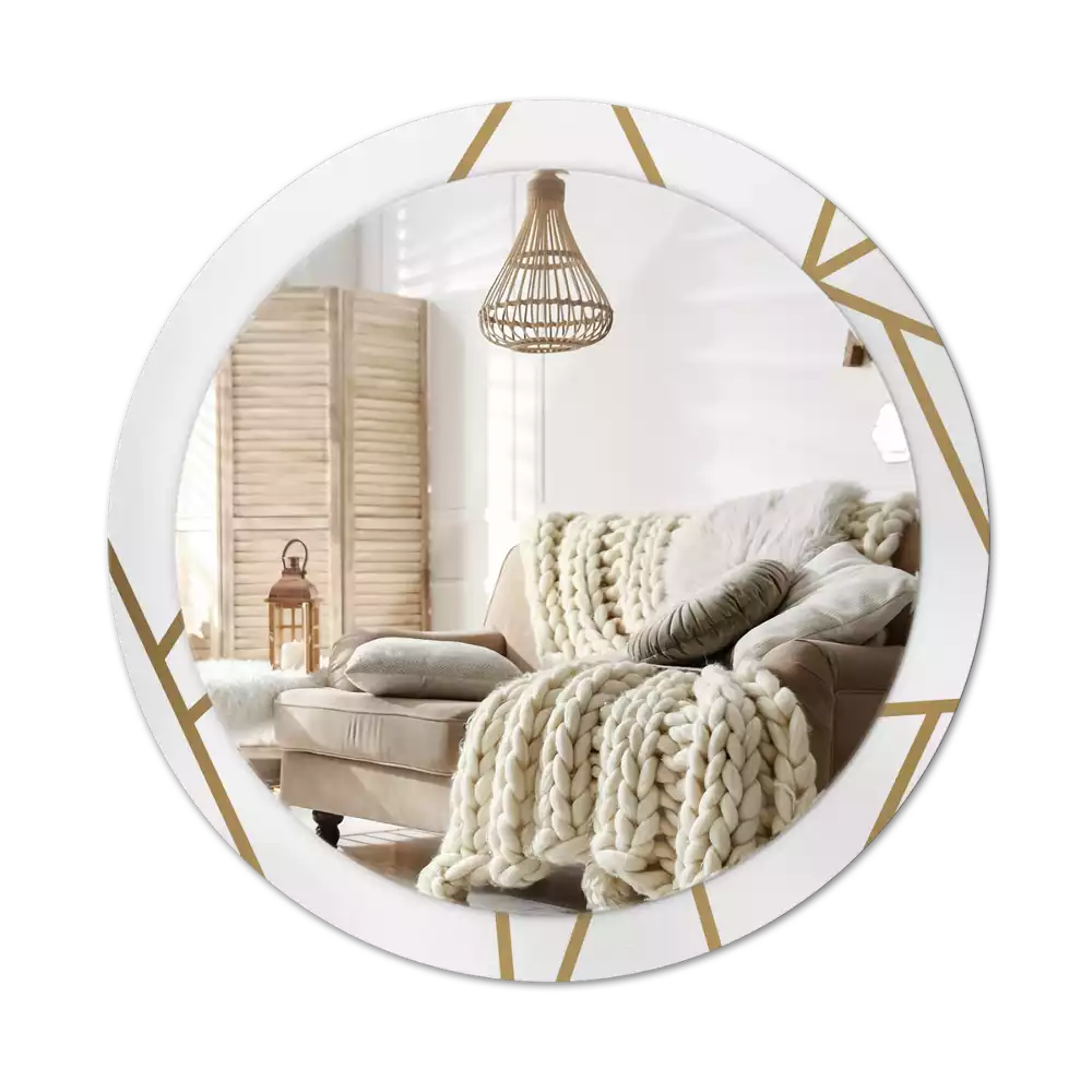 Bedrukte ronde spiegel Lineaire compositie