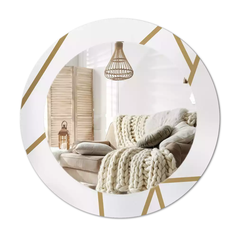 Bedrukte ronde spiegel Lineaire compositie