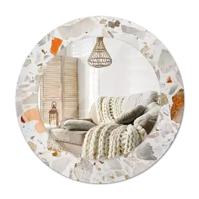 Ronde spiegel met bedrukte lijst Terrazzo-stijl
