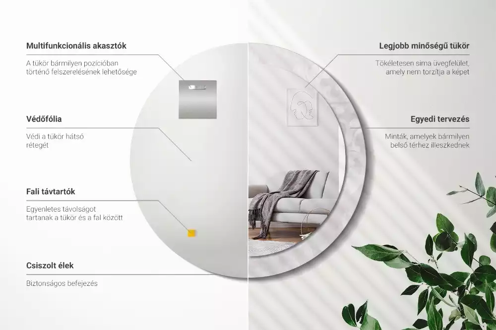 Ronde spiegel met decoratie Rococo-textuur